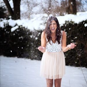 Sequin & tulle skirt dress